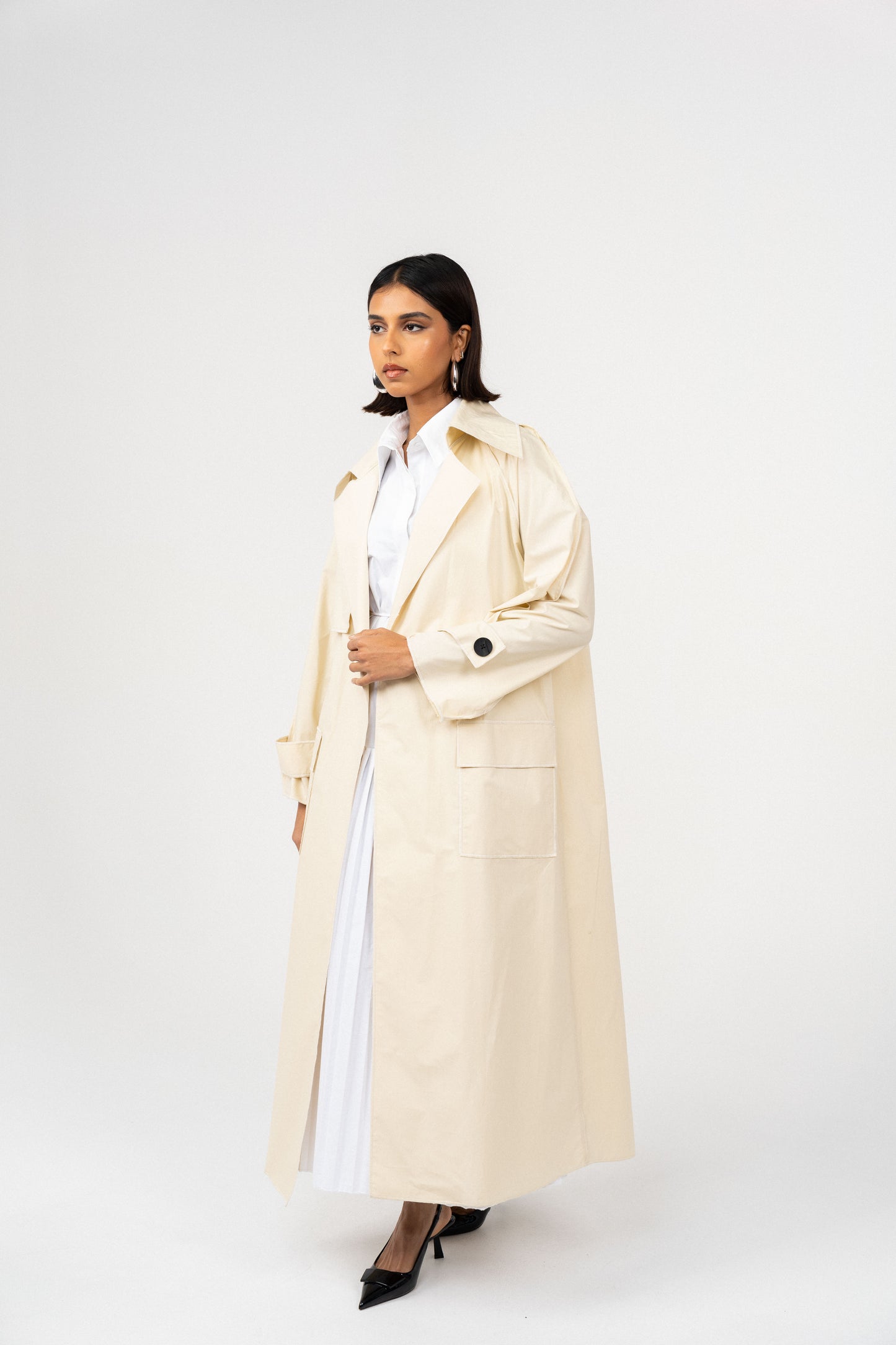 Plain Trench coat - Cream