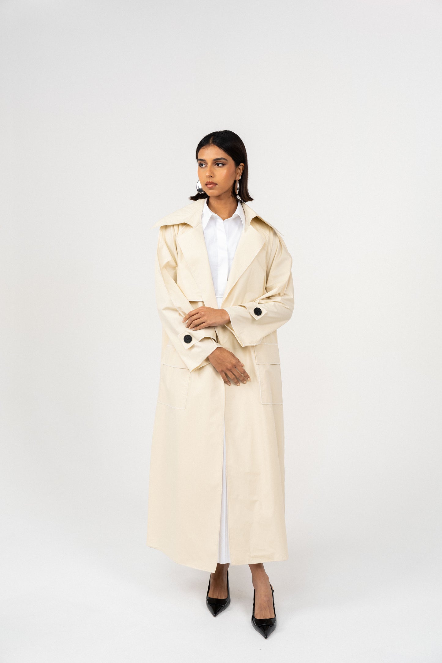 Plain Trench coat - Cream