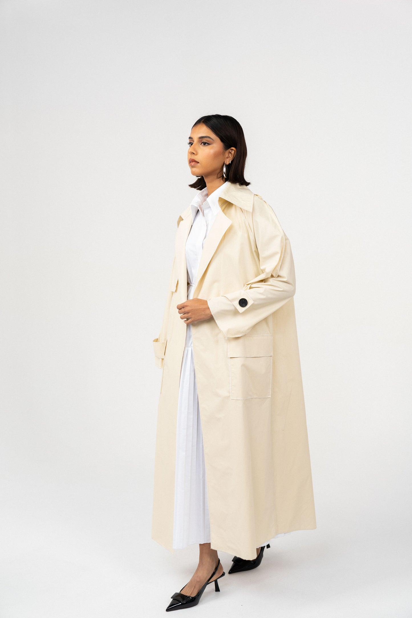 Plain Trench coat - Cream