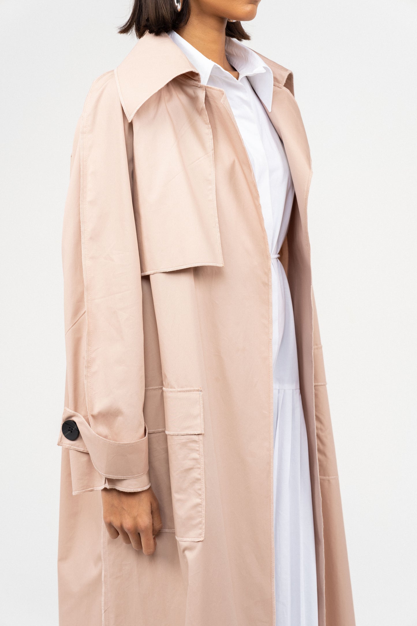 Plain Trench coat - Nude Pink