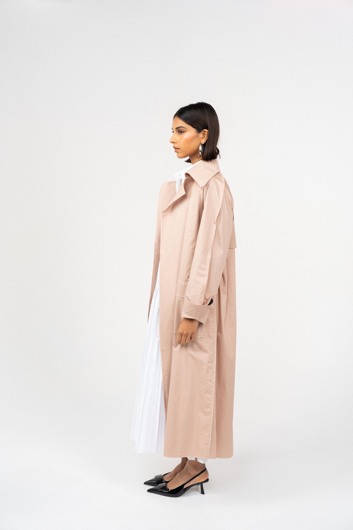 Plain Trench coat - Nude Pink