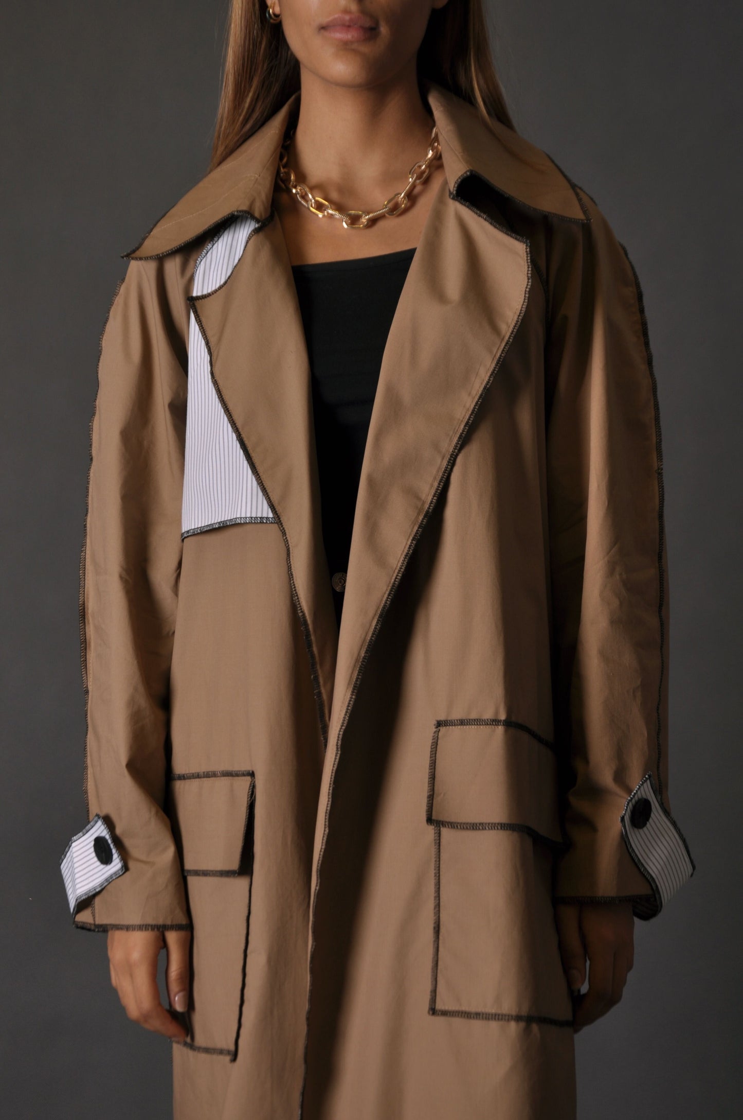 Camel x Stripes Trench