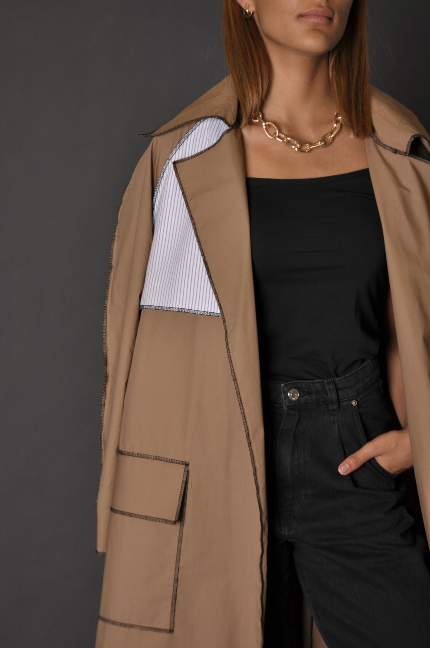 Camel x Stripes Trench