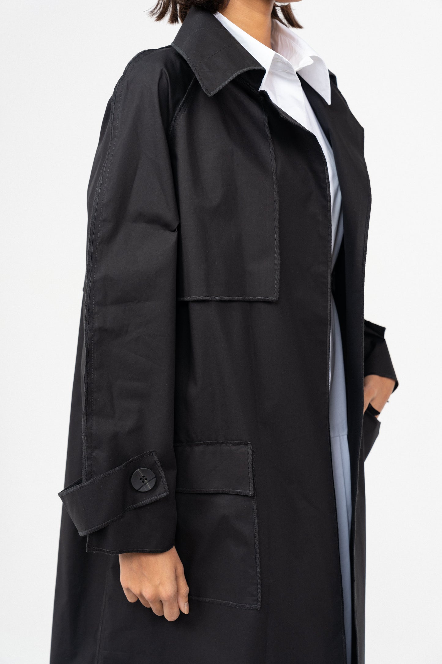 Plain Trench coat - Black