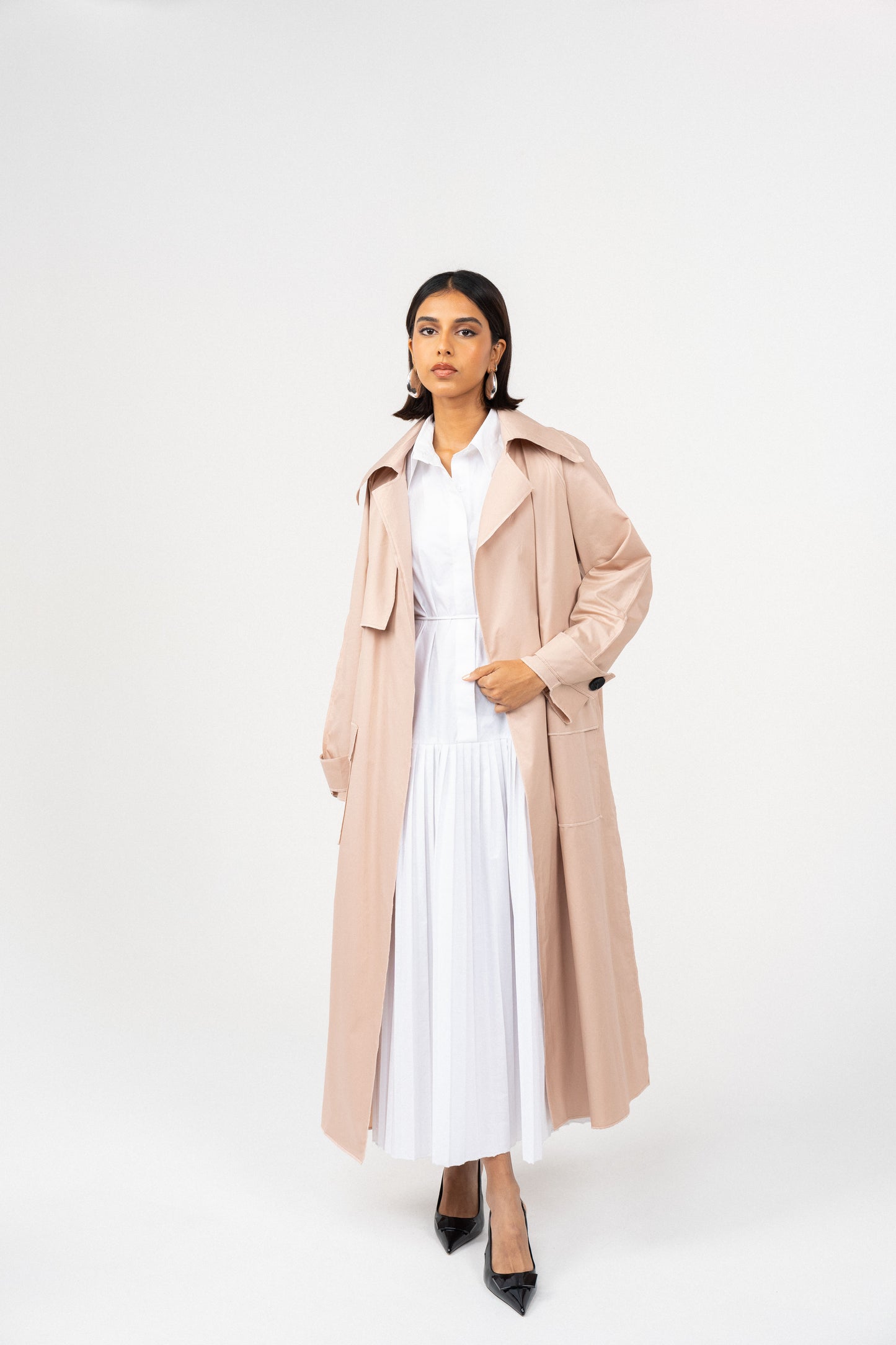 Plain Trench coat - Nude Pink