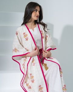 Linen Floral - Fuschia