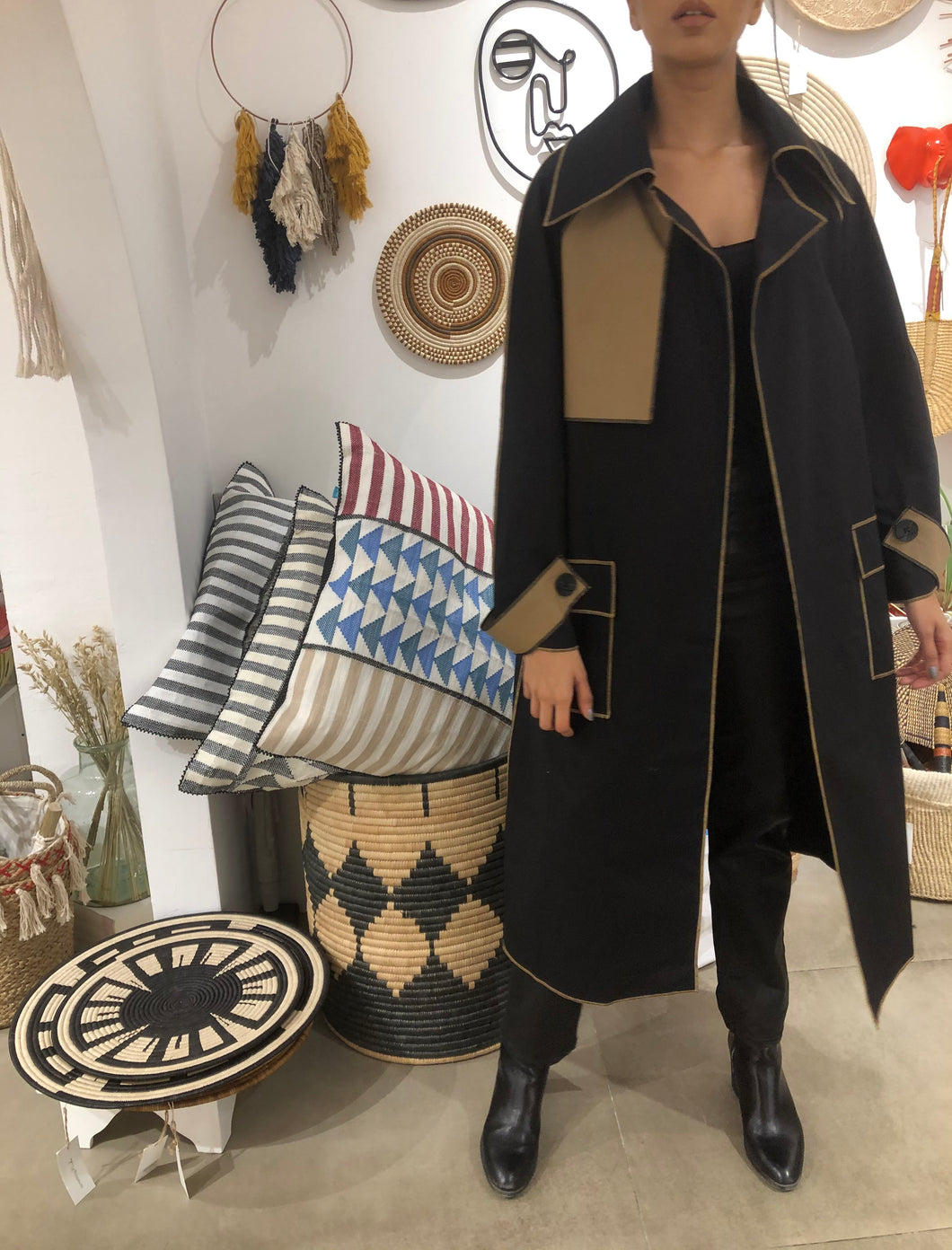 Black X Camel Trench